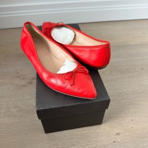 J.Crew pointed toe ballet flat, red, size 6